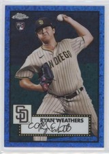 2021 Chrome Platinum Anniversary Blue Mini-Diamond Refractor Ryan Weathers e4j