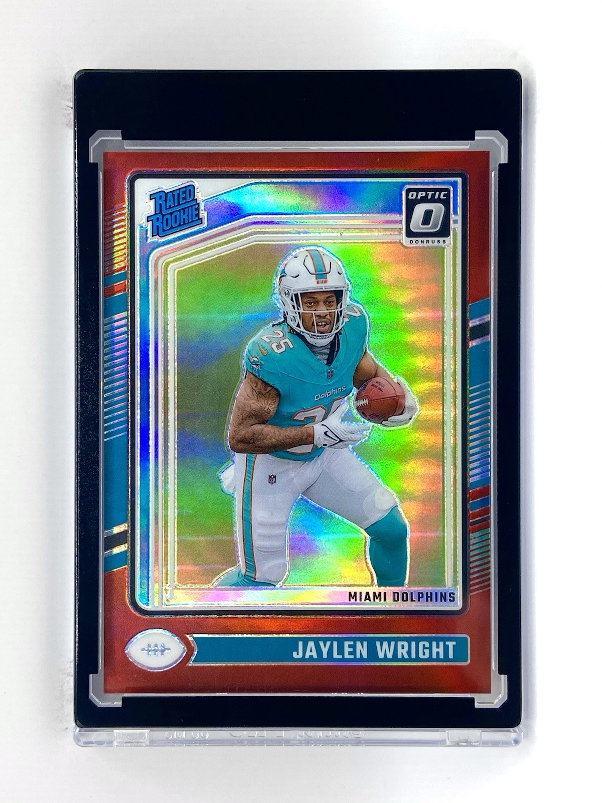 2024 Donruss Optic Jaylen Wright Red /125 Rated Rookie RC #249 Dolphins