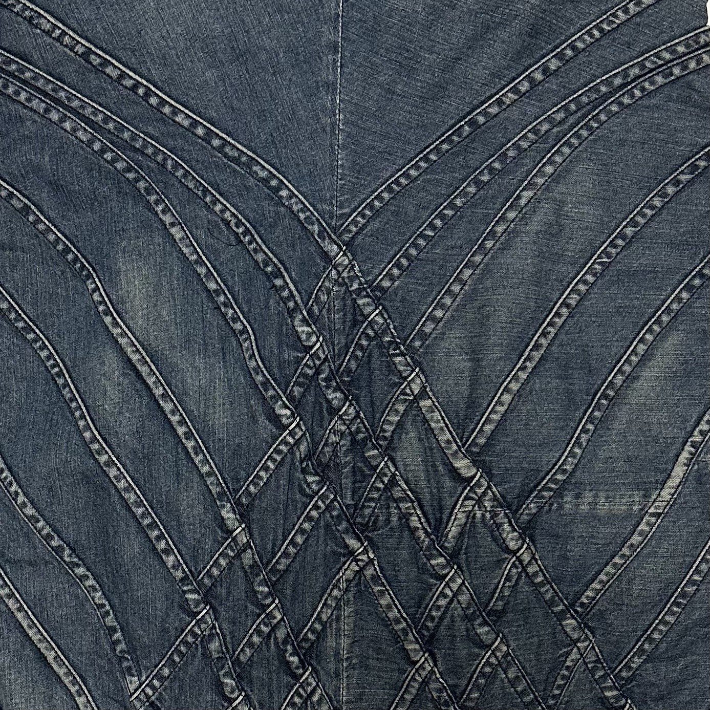 JUNYA WATANABE Asymmetric Patchwork Denim Midi Dr… - image 4