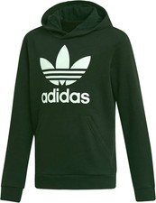 unisex-child Trefoil Hoodie Mineral Green Kids Small