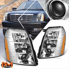 For 07-14 Cadillac Escalade ESV EXT HID Projector Headlights Chrome Housing Lamp