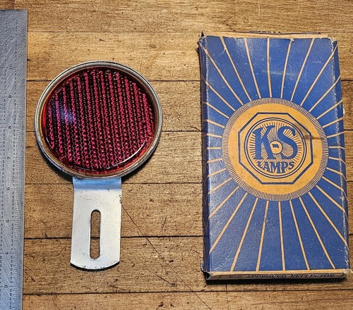 RARE Vintage K-S KILBORN SAUER REFLECTOR • RUBY-RED Glass 1950s W/ Box ☆USA