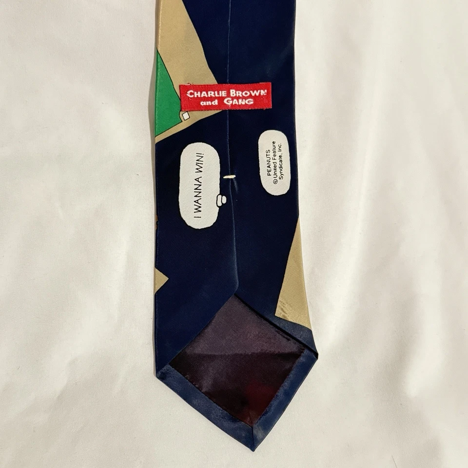Corbata de béisbol vintage Peanuts - Snoopy, Woodstock, Charlie Brown Foto 4 de 4