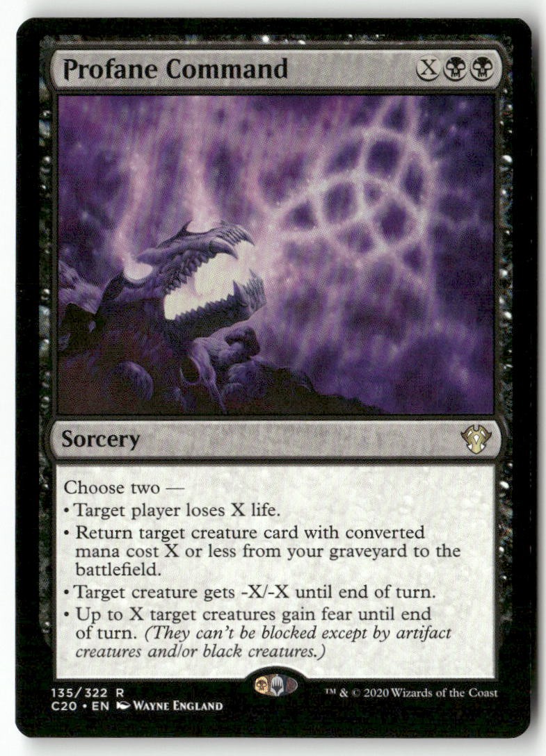 Profane Command 135 Rare Commander 2020 Magic: The Gathering Near Mint
