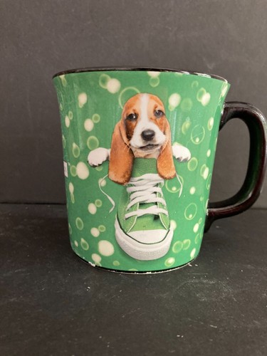 Keith Kimberlin Basset Hound in Gym SHoe Mug, Green, 10 oz capacity