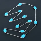 Sleeping Beauty Turquoise 925 Sterling Silver Gemstone Jewelry Necklace 36" PG 2
