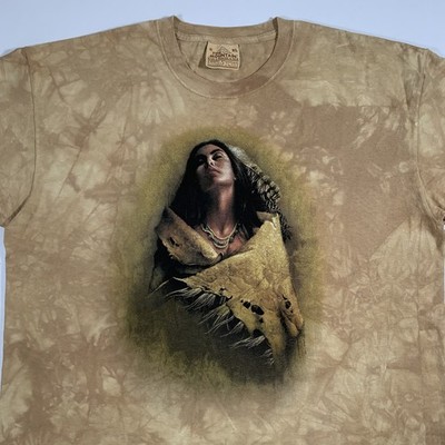 The Mountain Native Woman Tie-Dye T-Shirt XL X-Large Vintage Y2K Nature Tee