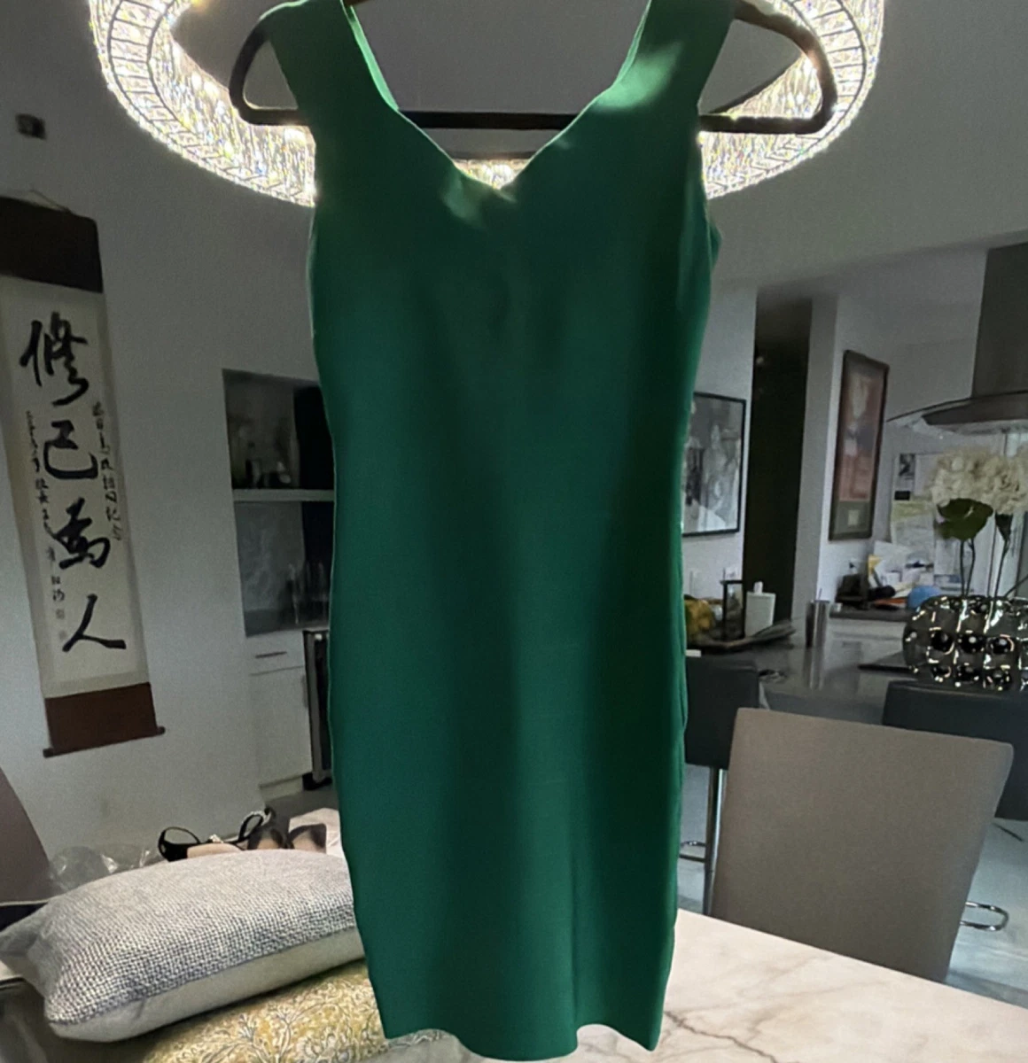 green emerald velvet dress THE CAROLINE DRESS  HERV LGER