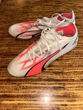 Puma Ultra Match FG/AG Soccer Cleats Mens 10.5 White Red Black 107347-01