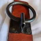 Vintage Hand Forged "Hitch" Ring W/Leather "Razor" Strap. Civil War Reproduction