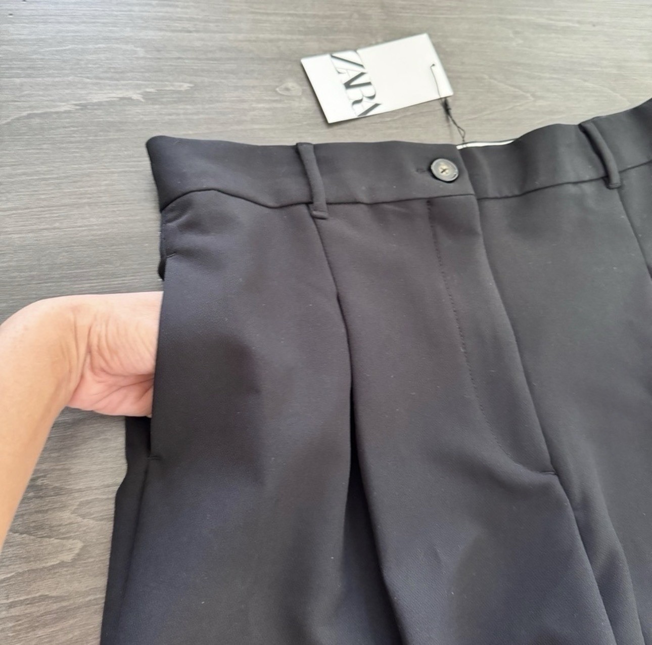 Zara black trousers pleated dress shorts size XL NWT thumbnail 5