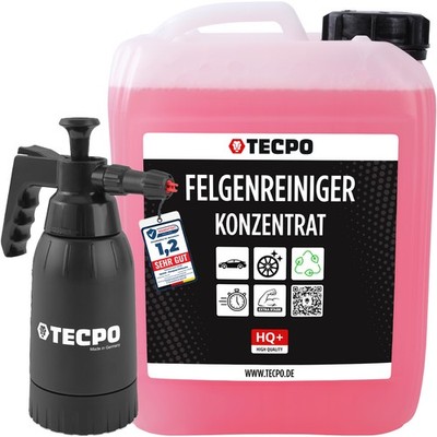 TECPO FELGENREINIGER 5L KONZENTRAT ALUFELGEN STAHLFELGE REINIGER + SCHAUMSPRÜHER