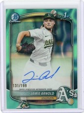 Jamie Arnold 2025 Bowman Draft 1st Bowman Aqua Lava Autograph #'d 131/199