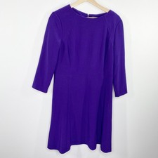 Lauren Ralph Lauren Purple Crew Neck Back Zip Sheath Dress Women's Size 12