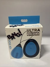 Bang! 10X Silicone Vibrating Egg Vibe w Remote Control Blue - Clitoral Vibrator