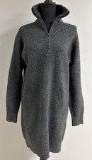 UNIQLO Women’s Rib-Stitch Half-Zip Souffle Yarn Sweater Dress Dark Gray Size XS