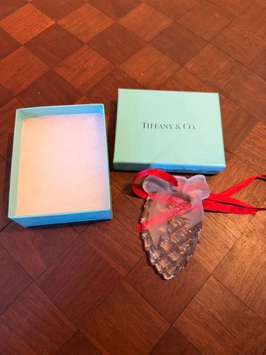 Tiffany & Co. Crystal Glass Pine Cone Ornament