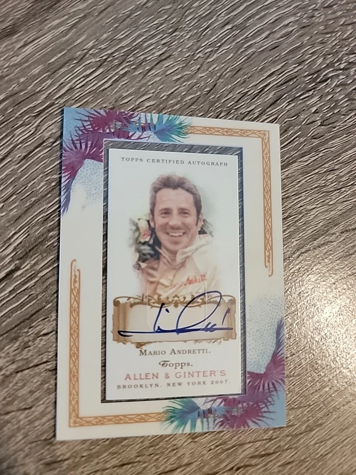 2007 Topps Allen & Ginter Framed Mini Auto MARIO ANDRETTI #MGA Racing Champion - Image 3 of 4