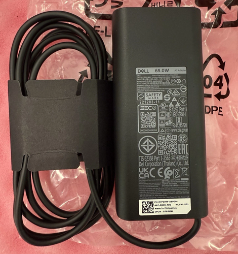 New Original Dell 65W Cord/Charger Pro 14 PC14250 PC14255,Pro 16 PC16250 PC16255 - Picture 2 of 4