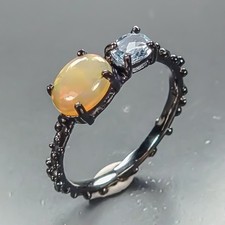 Schmuck Edelstein Natur Opal Ring 925 Sterling Silber Größe 7,5 /R473401