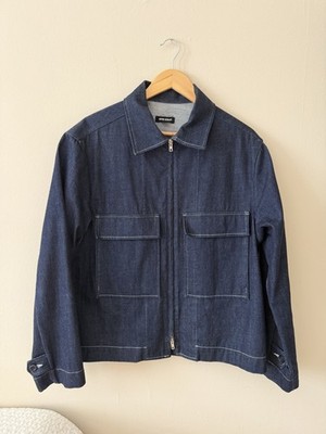 Evan Kinori Zip Jacket (Organic Indigo Denim/Medium) | eBay