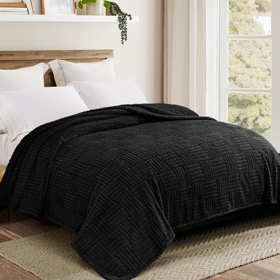 Wal Flottille flauschige Fleece Queen Size Decke für Queen (230×230cm), schwarz 