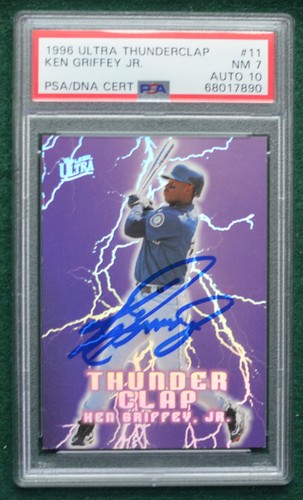 Ken Griffey Jr. baseball card PSA AUTO 10  1996 Ultra Thunderclap Autograph POP1