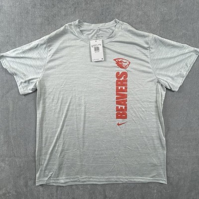 The Nike Tee Mens XXL Gray Short Sleeve Oregon State Beavers Dri-Fit T-Shirt NWT