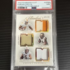 2022 Flawless Legacy Patches McCaffrey, Alvin Kamara, Dalvin Cook Gold /10 PSA 9