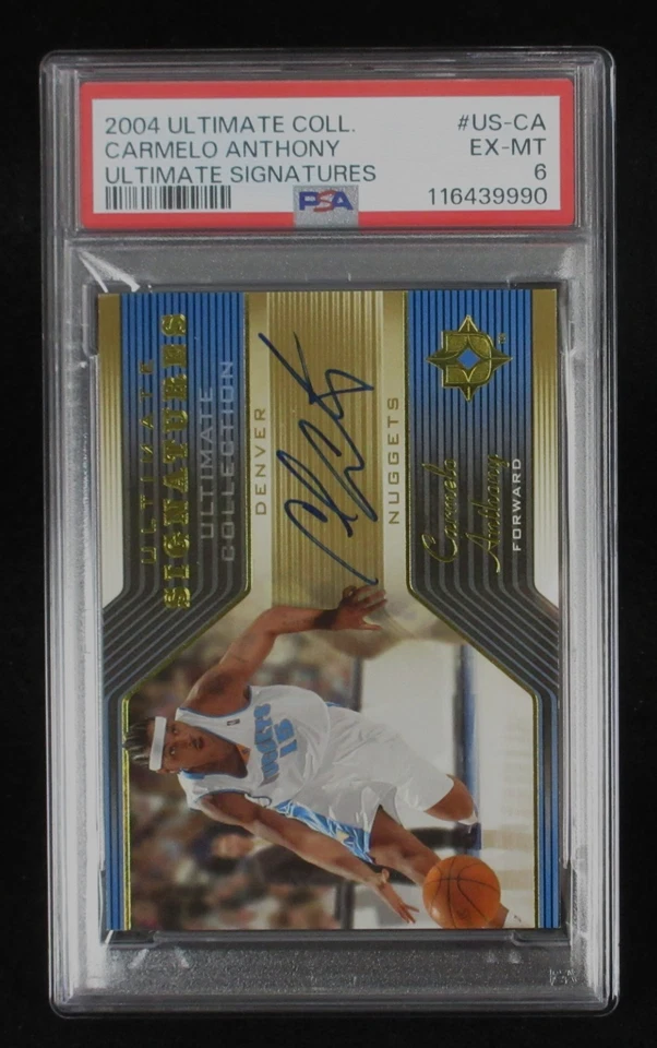 2004 Ultimate Coll. Carmelo Anthony #US-CA Ultimate Signatures Auto NBA PSA 6