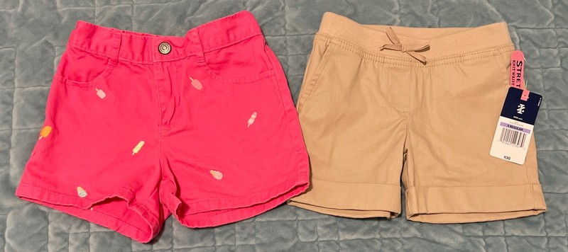 Lot of 2 Girls Shorts Size 5 / 6 Gymboree Popsicle Print & Izod Khaki Pull On