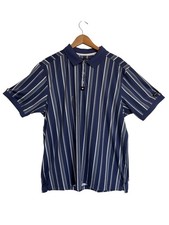 Bad Birdie Mens 2XL Blue Striped Winning Streak Short Sleeve Golf Polo Shirt NWT