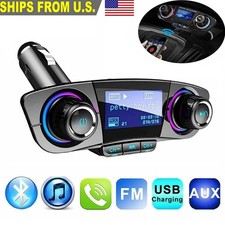 Car Bluetooth FM Transmitter Radio MP3 Wireless Adapter Hands-Free USB Charger