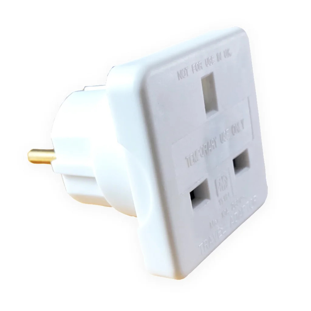Mains Extension Leads Adaptors & Power Hub White 10A European Travel Adaptor