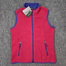 NWT L.L. Bean Vest Girl's Large 14-16 Trail Model Fleece Hollyberry Pink Kids L