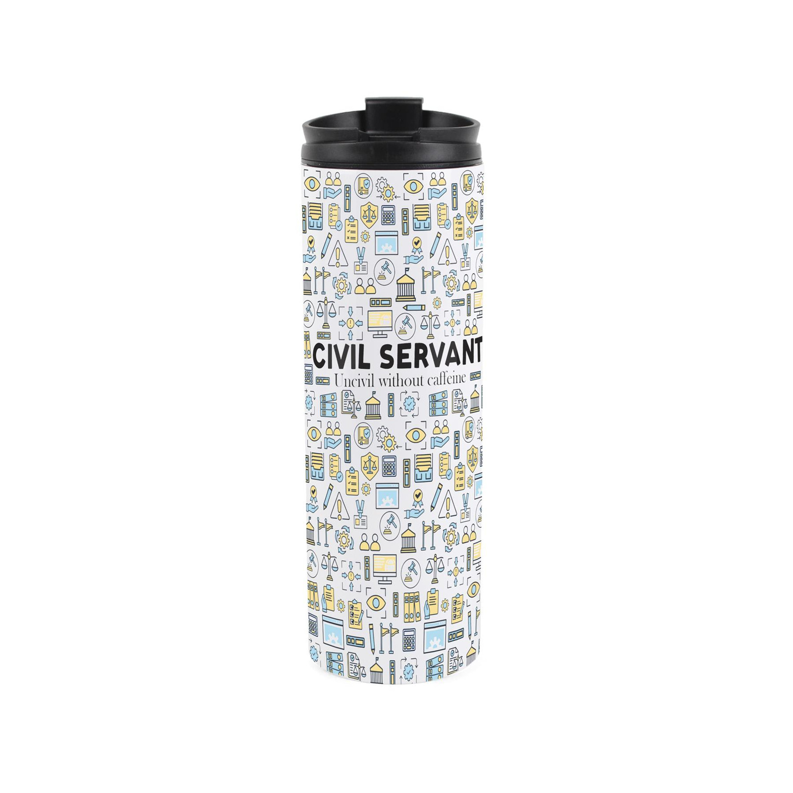 Civil Servant Travel Flask - Reusable Stainless Steel Tumbler Crown Worker Gift