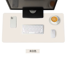 White Mousepad Portable Mouse Pad Large Gaming Waterproof Non-Slip PU Suede Desk