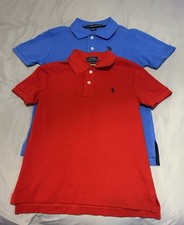 2-PC Polo Ralph Lauren Youth Boys 7/8 Short Sleeve Red  Blue New No Tags