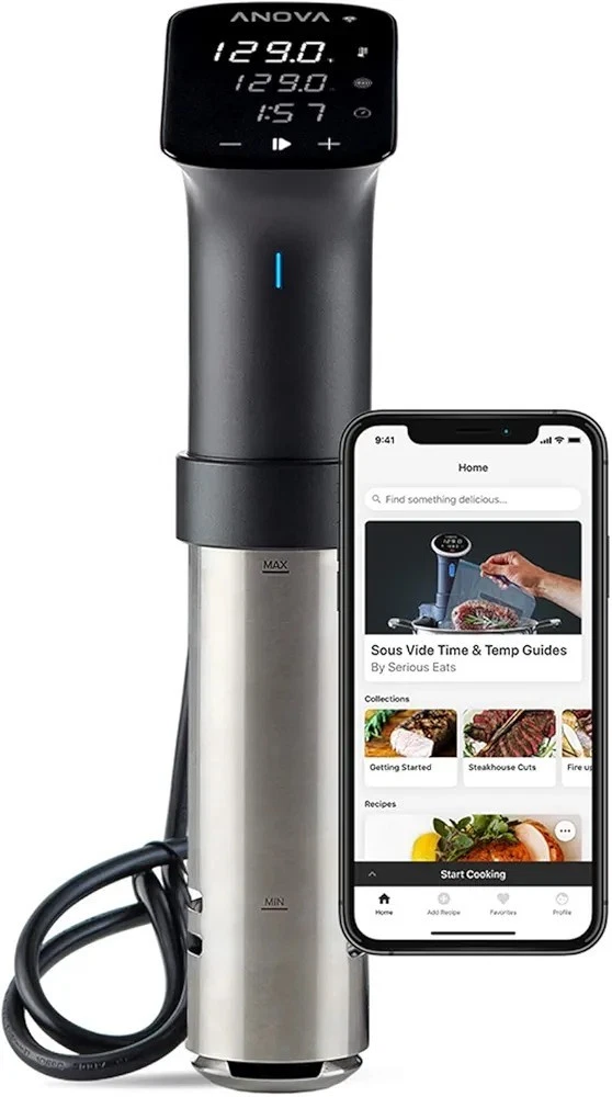 Anova Sous Vide Wifi Precision Cooker Pro 1200 Watts, Black and Silver