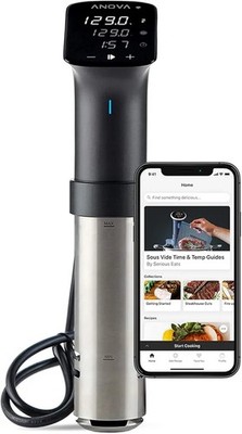 Anova Sous Vide Wifi Precision Cooker Pro 1200 Watts, Black and Silver