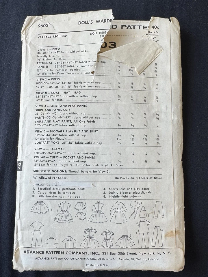 二手Advance 9603娃娃尺寸17英寸花样 — 第 2/2 张图片
