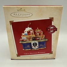 Hallmark Circus mountain railroad Magic Ornament 2004 Big Top Lights Sounds New