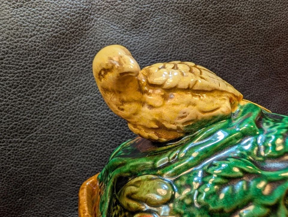 古董Majolica玫瑰和黄鸟盒 — 第 4/4 张图片