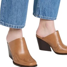 Stella McCartney Mules Cowboy Cloudy Western Country Stitching Coastal US 8.5