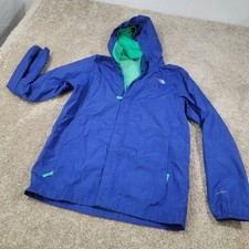 The North Face Boys DryVent Hooded Rain Jacket Blue Green XL 18 20