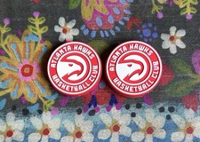2 Pce ATLANTA Basketball Team Silicone Focal Beads DIY Jewelry Pens NEW