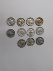 Lot of 11 Silver Washington Quarters - 90% Silver