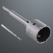 65mm Concrete Drill Bit Wall Hole Saw Cutter Set Brick Cement Stone 200mm Rod