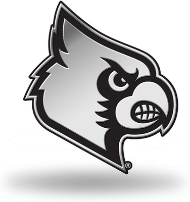 #ad University of Louisville Cardinals Silver Chrome Color Auto Emblem Raised... $9.99