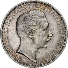 [#1120753] German States, PRUSSIA, Wilhelm II, 3 Mark, 1912, Berlin, Silver, AU